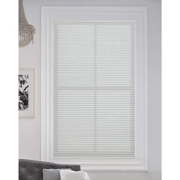 BlindsAvenue Cordless Light Filtering Cellular Fabric Shade, 9/16 in. Single Cell, White, Size: 39.5 in. W x 48 in. L