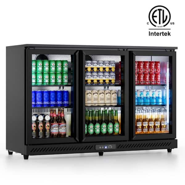 53 in. 11.45 cu. ft. Commercial Refrigerator in Black with Auto Defrost, ETL Certified, 336-Can, Beverage Refrigerator