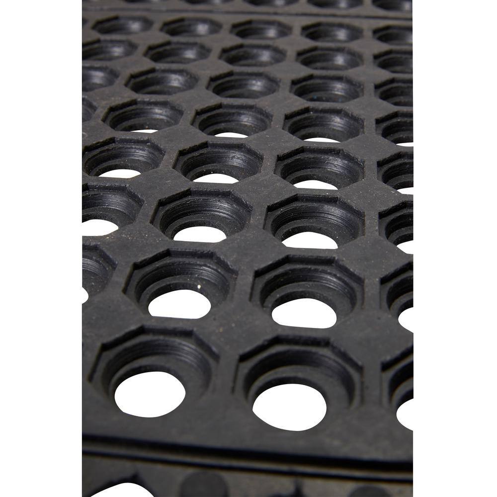 Black 36 x 36 Inch Interlocking Rubber Floor Mat 4-Pack