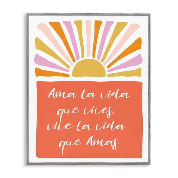 Stupell Industries Love the Life You Live by Elizabeth Medley Gray Framed Typography Giclee Art Print 20 in. x 16 in.