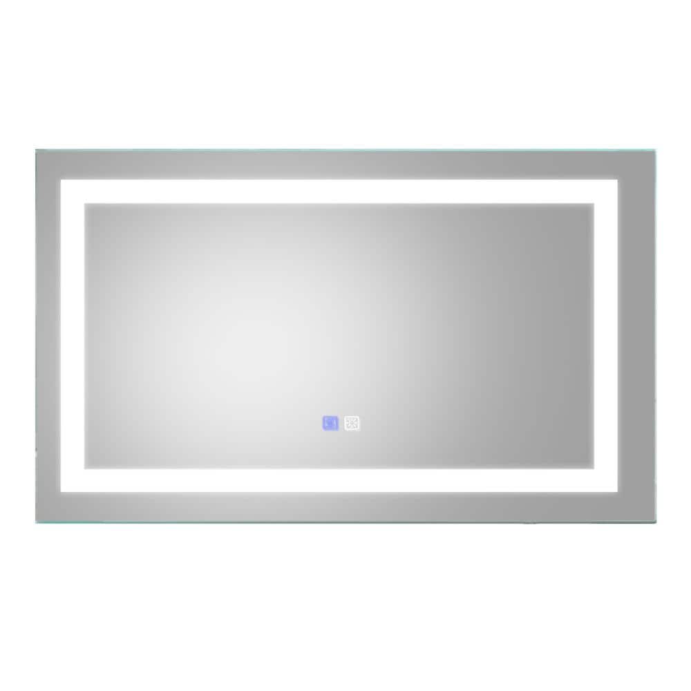 24 in. W x 40 in. H Frameless Rectangular LED Light Bathroom Vanity Mirror 