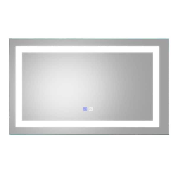 Boyel Living 24 in. W x 40 in. H Frameless Rectangular LED Light Bathroom Vanity Mirror in Clear