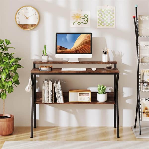 Costway 39.5 in. Rectangular Brown Engineered Wood 0-Drawer
