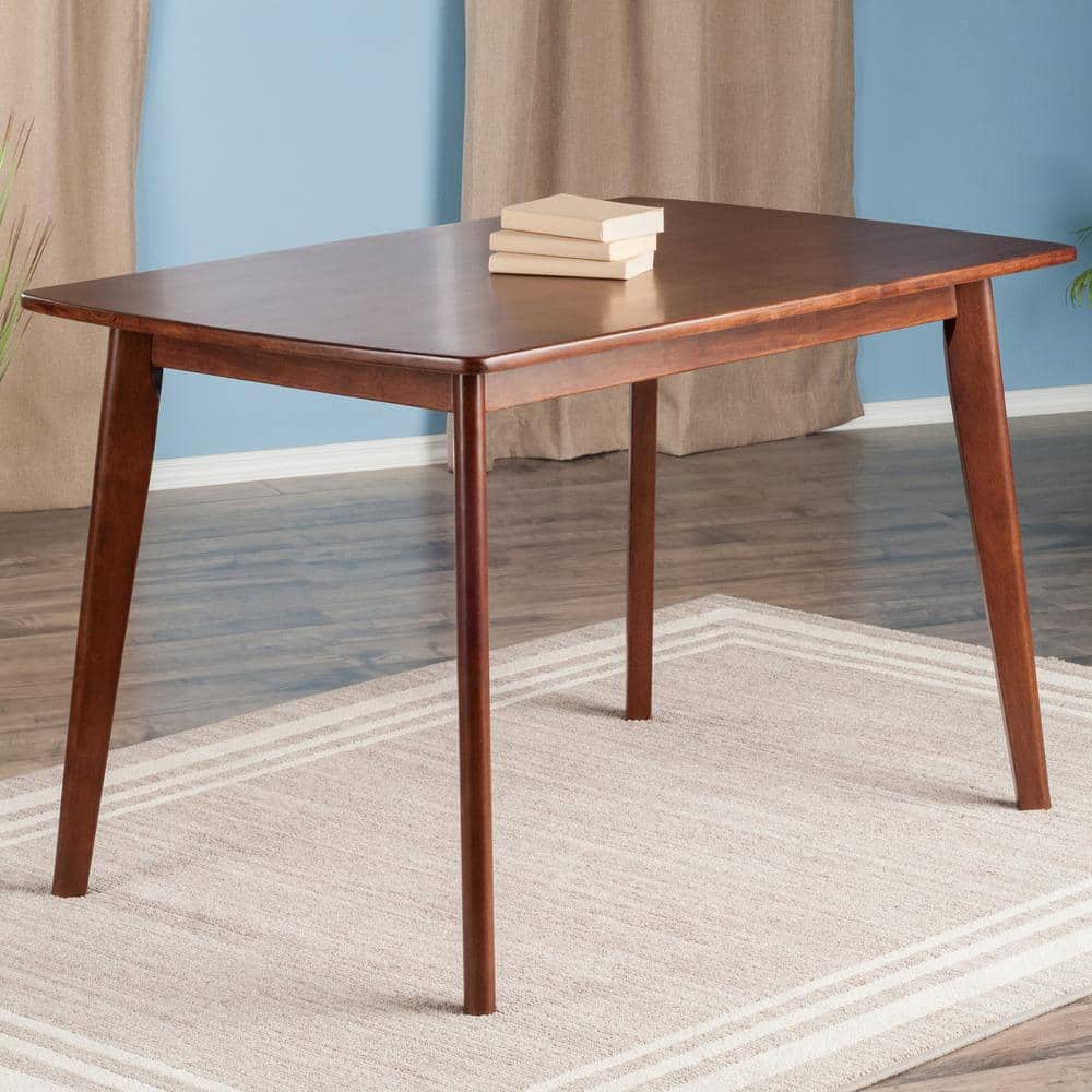 Winsome Shaye Walnut Solid Wood Mid-Century Modern Dining Table