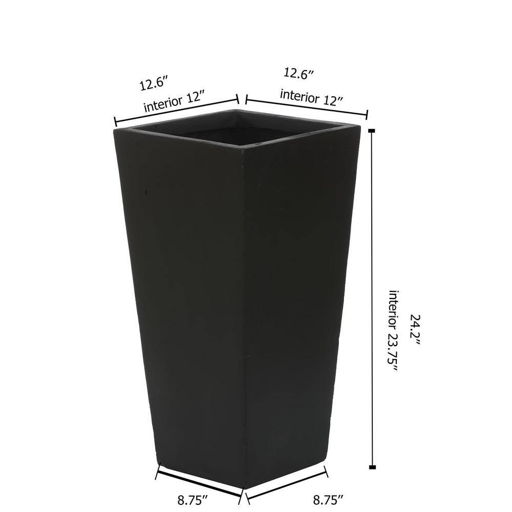 Black Tall Tapered Magnesium Oxide Planter