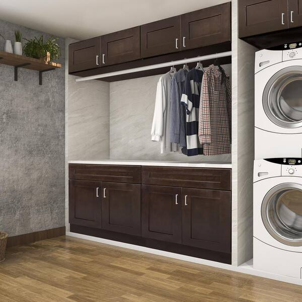 Design House - Brookings Plywood Ready to Assemble Shaker 24x30x12 in. 1-Door Blind Wall Kitchen Cabinet in Espresso