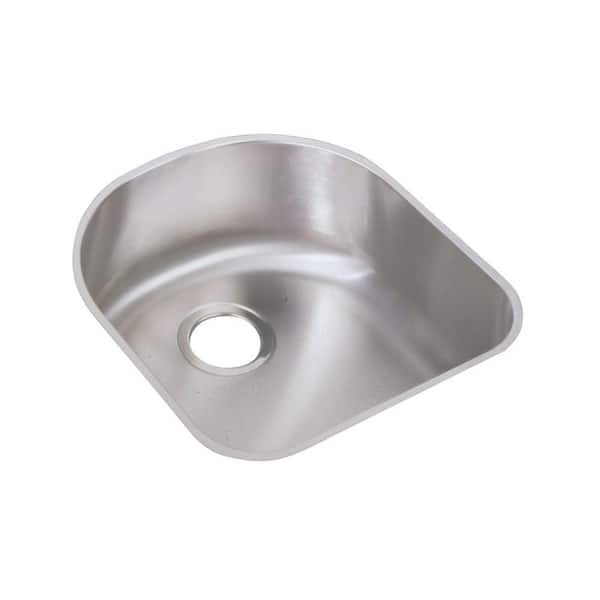 Elkay Lustertone Undermount Stainless Steel 19 in. 0-Hole Single Bowl Kitchen Sink in Lustrous Highlighted Satin