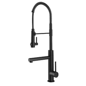 Artec Pro Single Handle Pull Down Sprayer Kitchen Faucet with Pot Filler in Matte Black