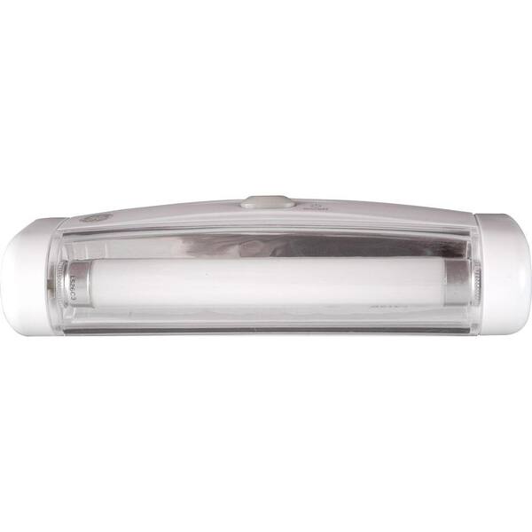GE 6 in. White Battery Operated Plastic Fluorescent Closet Light