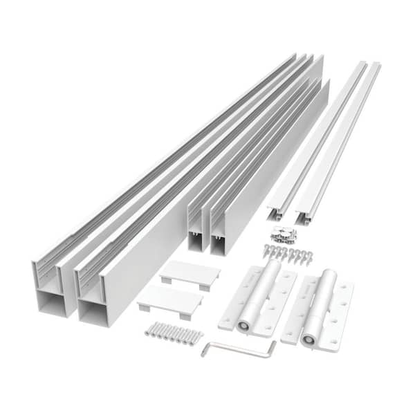 72 in. White Aluminum Privacy Rail Gate Kit