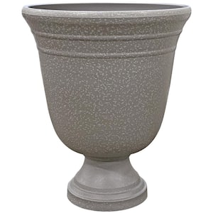 Westpoint 16 in. Dia Grey Composite Urn Planter with Pedestal (2-Pack)