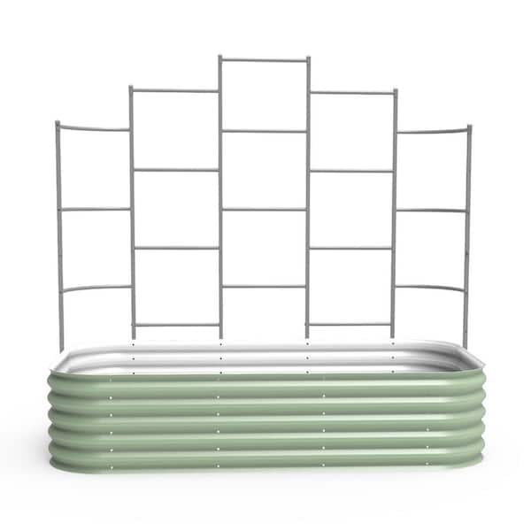 vego garden Garden Modular System 5Section 6.5 ft. 2.0 ft. x 6.5 ft. 6 in 1 3.5 ft. x 6.5 ft. 9 in 1 Garden Beds Metal Wall Trellis