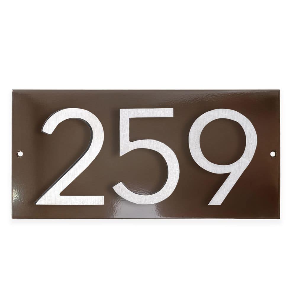 "Horizontal Floating Modern Address Plaque (4"" Numbers-3 Characters)-Roman Bronze/Brushed Aluminum" price history on PriceWatchPro