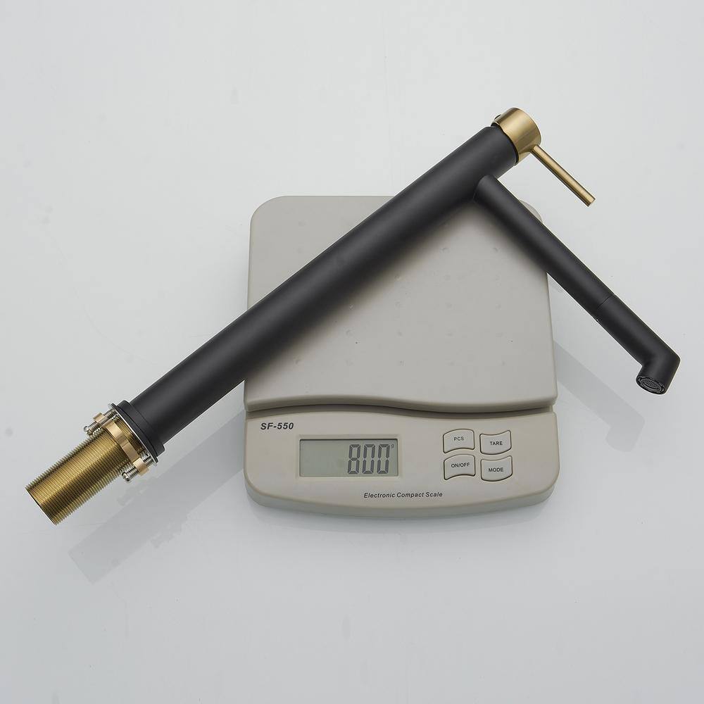 Matte Black and Gold Stainless Steel Single Handle Bathroom Faucet