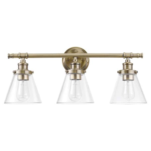 Globe Electric Parker 3-Light Antique Brass 5-Piece All-In-One 