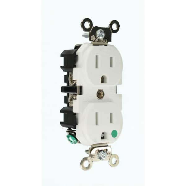 15 Amp 125 V Hospital Grade Duplex Outlet/Receptacle, White (1-Pack) 8200-W