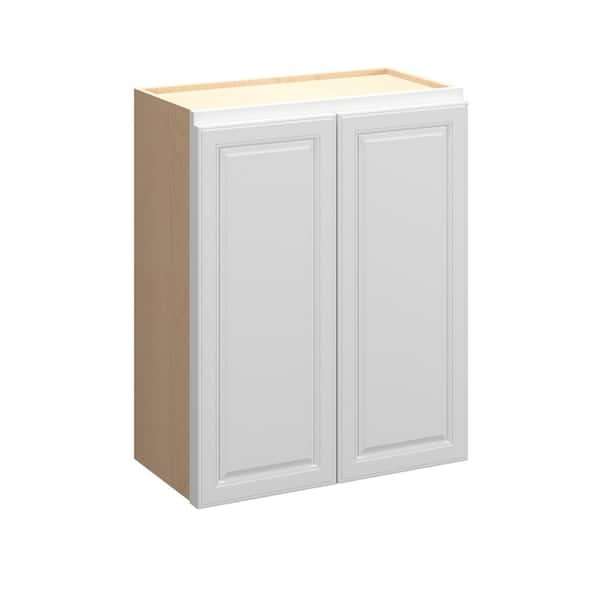 Kunal Kitchens Brighton Raised 33 in. W x 30 in. H x 12 in. D Plywood Assembled Wall Cabinet in Painted White