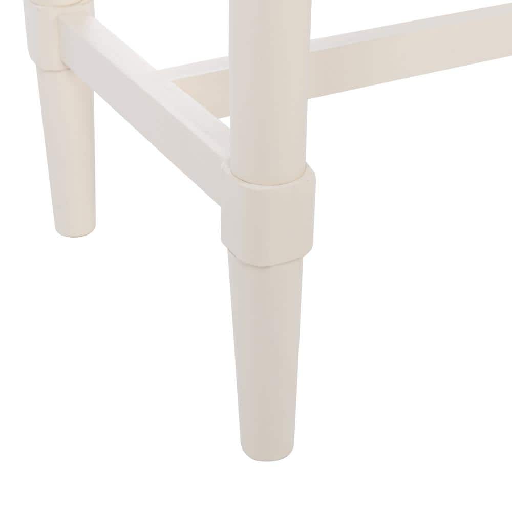 Estella White 40" Modern Console Table with 2 Drawers and Metal Accents