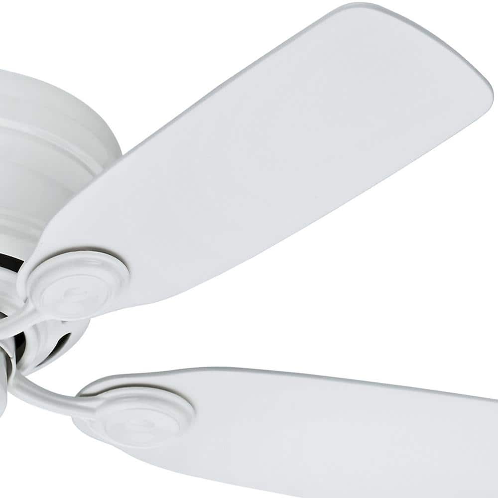 Sleek 42" White and Light Wood Low Profile Indoor Ceiling Fan