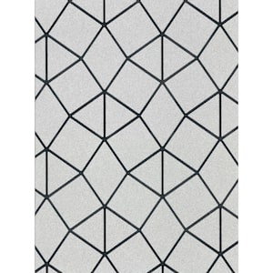 Albion Silver Geometric Silver Vinyl Peelable Roll (Covers 56.4 sq. ft.)
