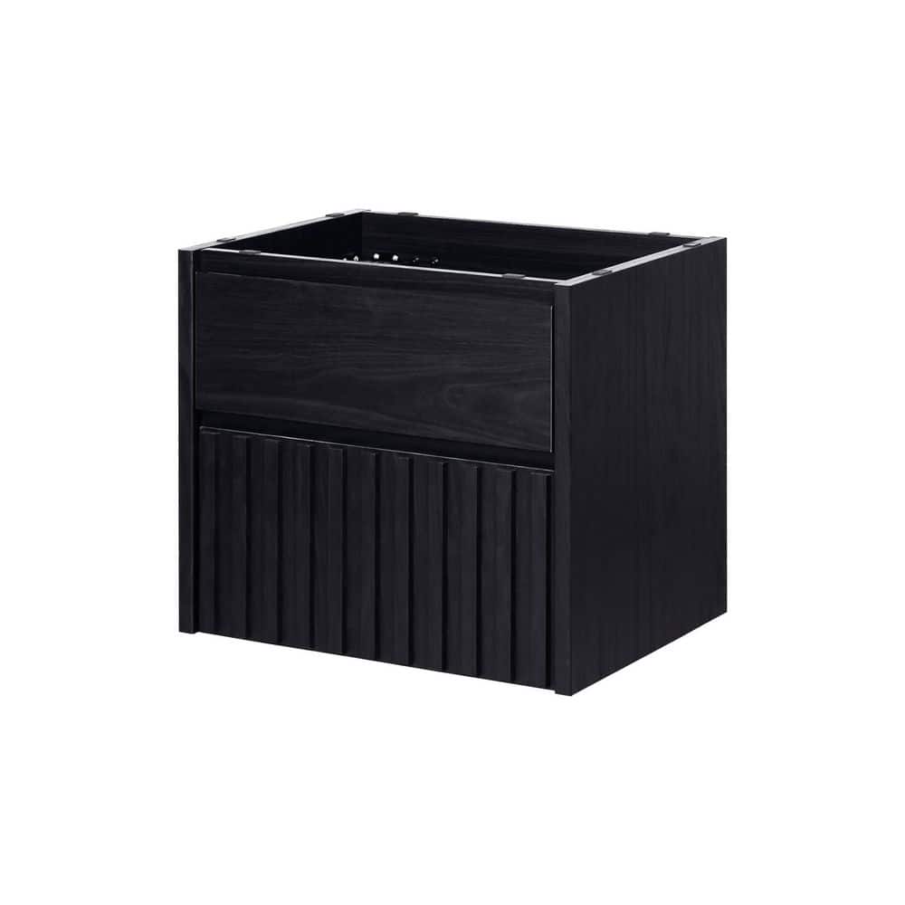 Sherwin 24 in. W x 18 in. x D x 20 in. H Slat Modern 2-Drawer Wall Mounted Bath Vanity Cabinet without Top in Black price history on PriceWatchPro