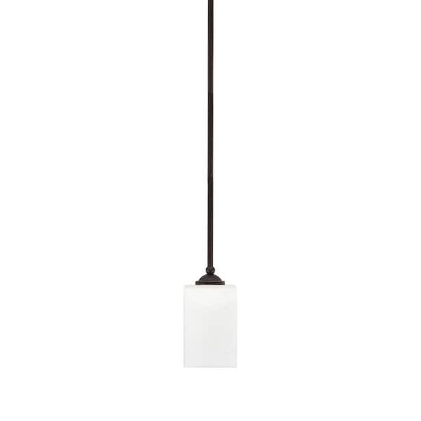 Unbranded Clevelend 100-Watt 1-Light Brown Pendant Mini Pendant Light with White Muslin Glass Shade and Light Bulb Not Included