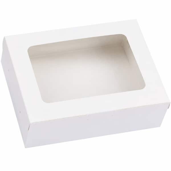 12-Pack Bakery Boxes with Clear Window, 8x6x2.5 Inch Cookie and Bread Boxes for Cupcakes and Muffins