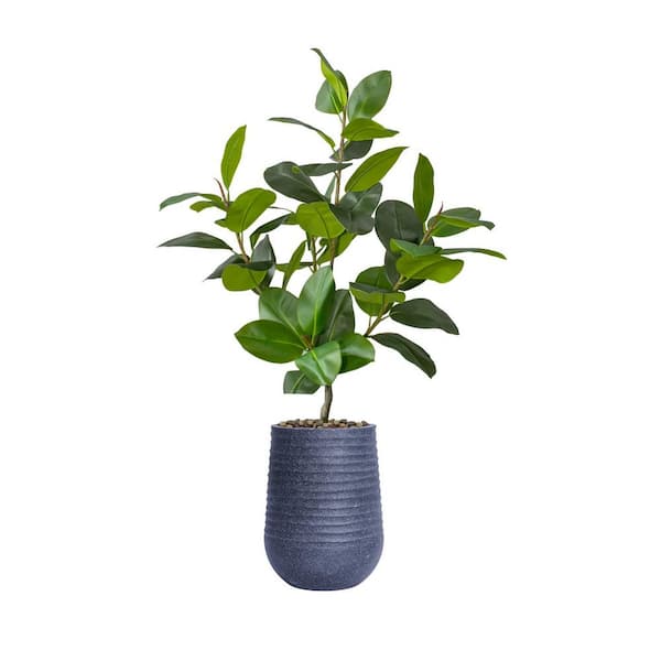 VINTAGE HOME Real touch 66 in. fake Rubber tree in sustainable planter