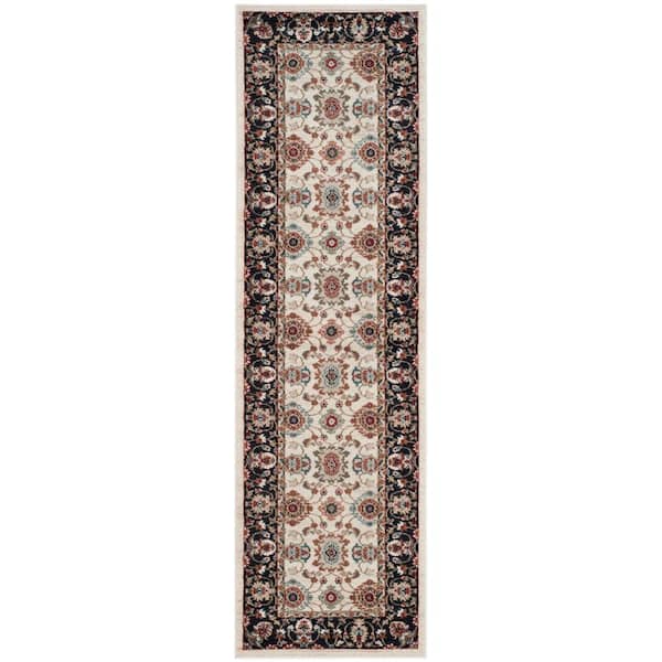 Lyndhurst 2 ft. x 10 ft. Cream/Navy Persian Runner Rug