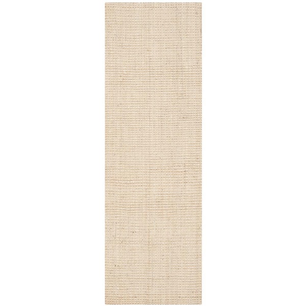 SAFAVIEH Natural Fiber Ivory 2 ft. x 9 ft. Solid Runner Rug