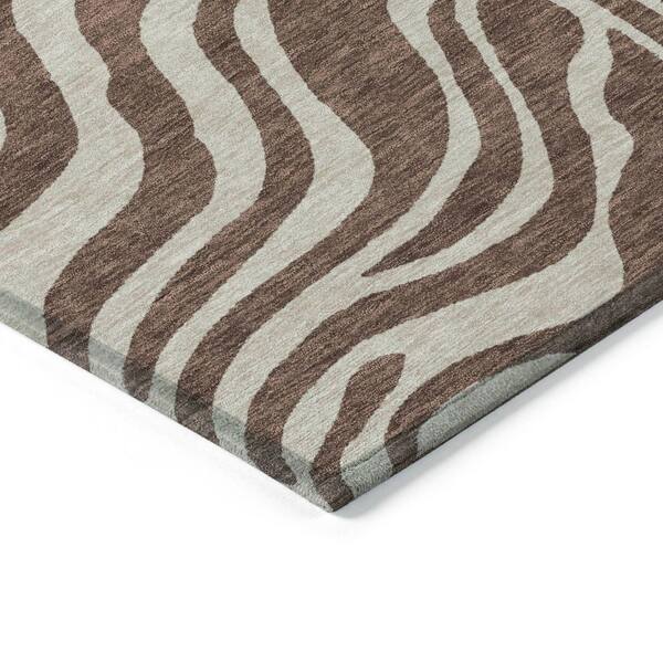 Chantille Machine Washable Indoor/Outdoor Abstract ACN1042 Brown 10 ft. x 14 ft. Area Rug
