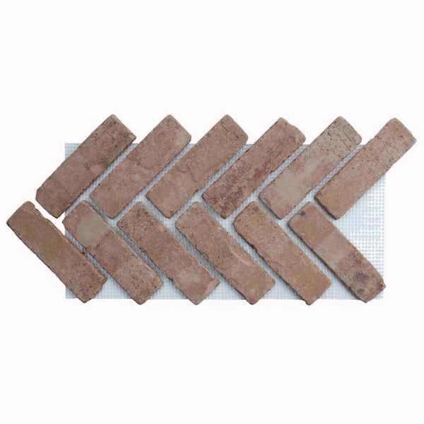 28 in. x 12.5 in. x 0.5 in. Brickwebb Herringbone Artisan Paintable Thin Brick Sheets (Box of 5-Sheets)