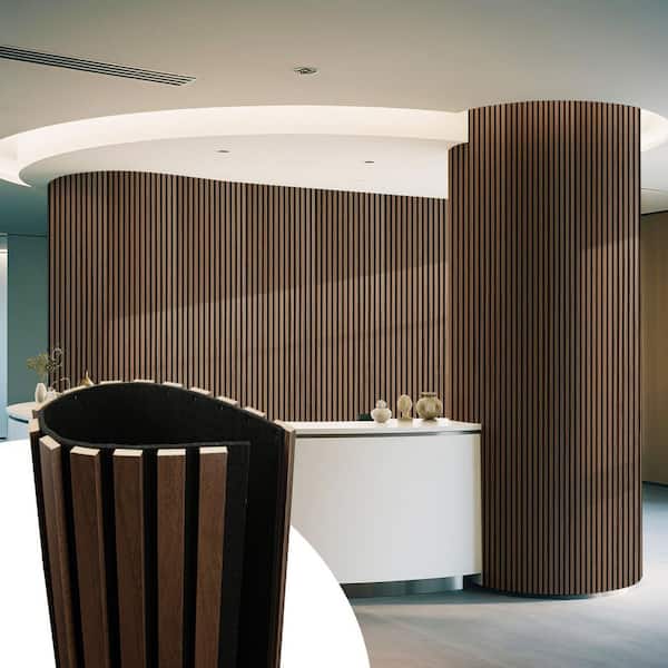 1/2 in. x 2 ft. x 8 ft. Walnut Square Edge MDF Decorative Wall Paneling, Flexible Acoustic Wall Panels(1-Pack)
