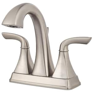 Bronson 4 in. Centerset Double Handle Bathroom Faucet in Brushed Nickel