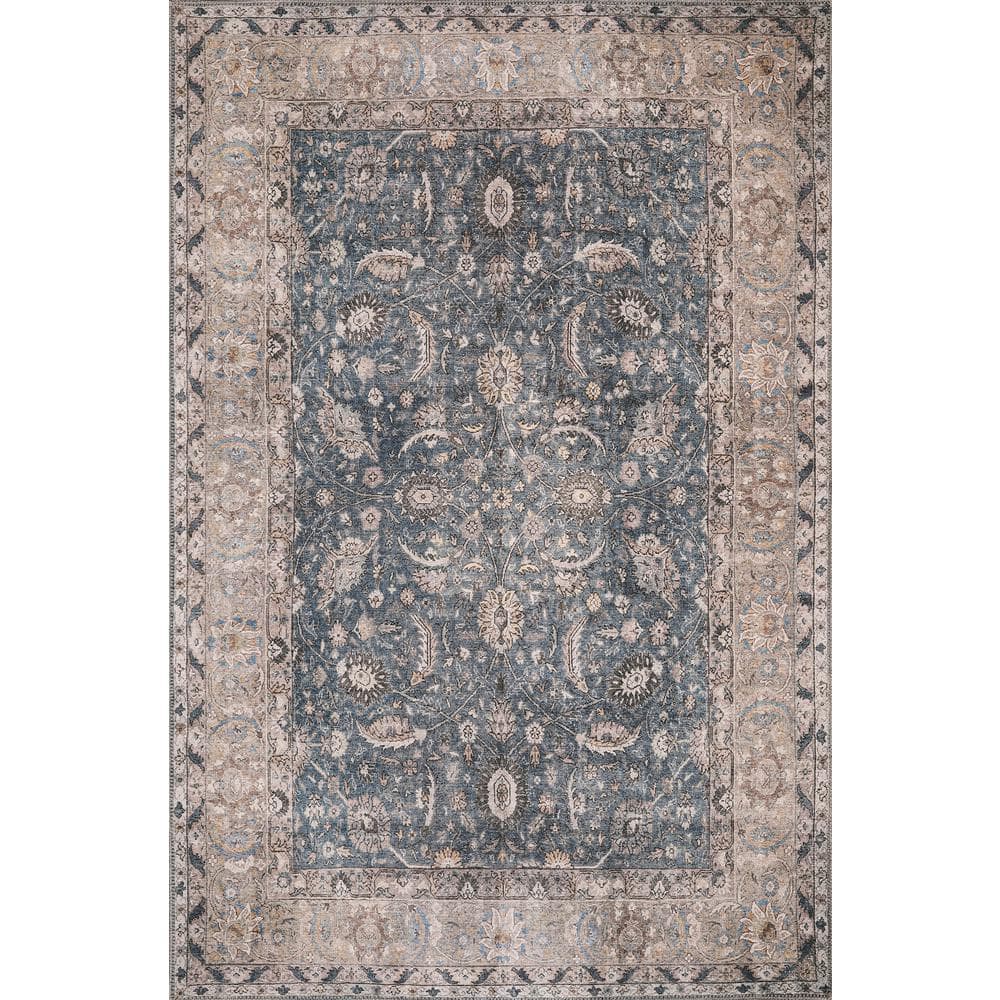 Cayetana Blue 10 ft. x 14 ft. Bohemian Distressed Machine Washable Area Rug price history on PriceWatchPro