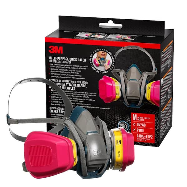 OV/AG P100 Pro Multi-Purpose Reusable Respirator with Quick Latch, Size Medium