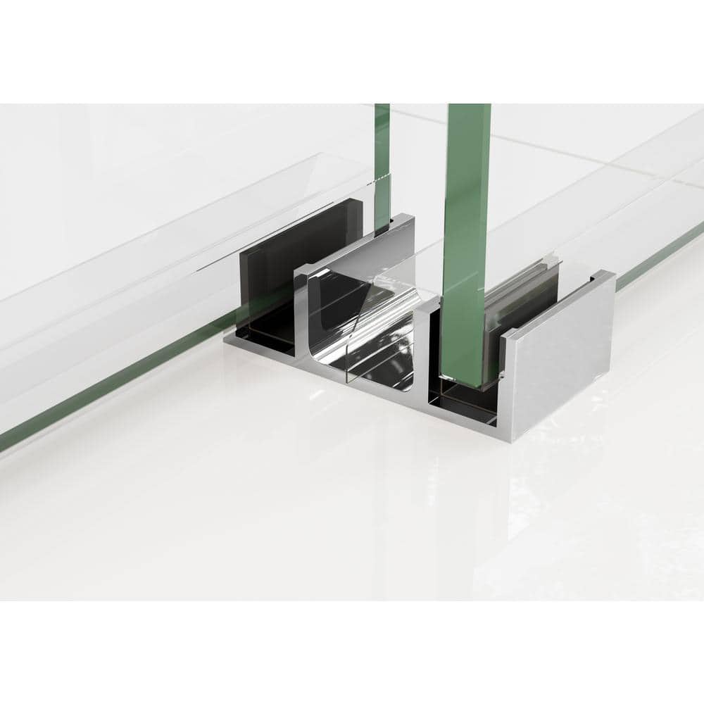 Polaris 60 in. Frameless Sliding Bathtub Door with Chrome Finish