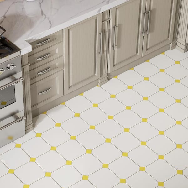 Vaudeville Octagon Nacar with Taco Lima 8 in. x 8 in. Porcelain Floor and Wall Tile (11.25 sq. ft. /Case)