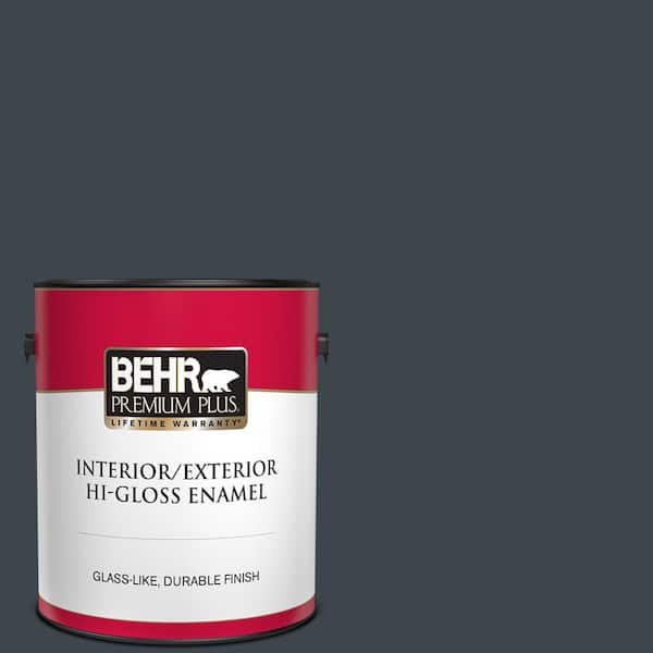 BEHR PREMIUM PLUS 1 gal. #740F-7 Night Shade Hi-Gloss Enamel Interior/Exterior Paint