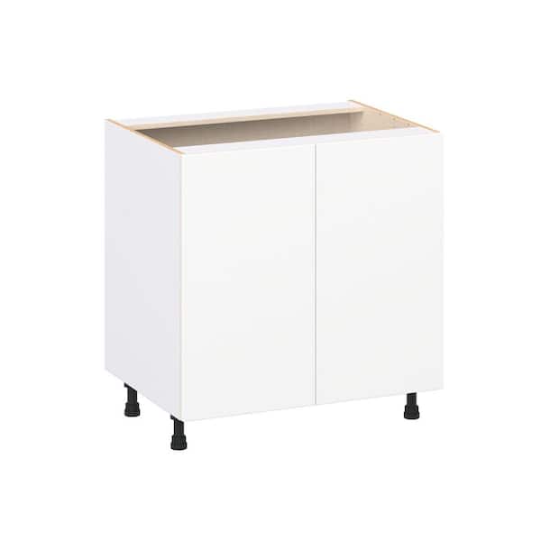 Timberline 33 in. W x 24 in. D x 34.5 in. H Assembled Slab Sink Base Kitchen Cabinet in Bright White