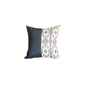 Jordan Navy Blue Abstract 17 in. x 17 in. Throw Pillow Cover