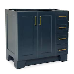 Taylor 36 in. W x 21.5 in. D x 34.5 in. H Freestanding Bath Vanity Cabinet Only in Midnight Blue