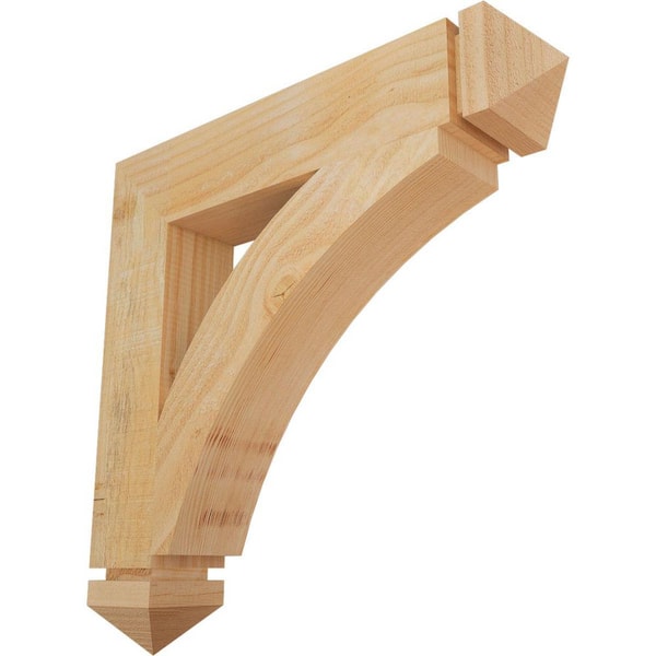 Ekena Millwork 4 in. x 22 in. x 22 in. Douglas Fir Thorton Arts and Crafts Rough Sawn Bracket