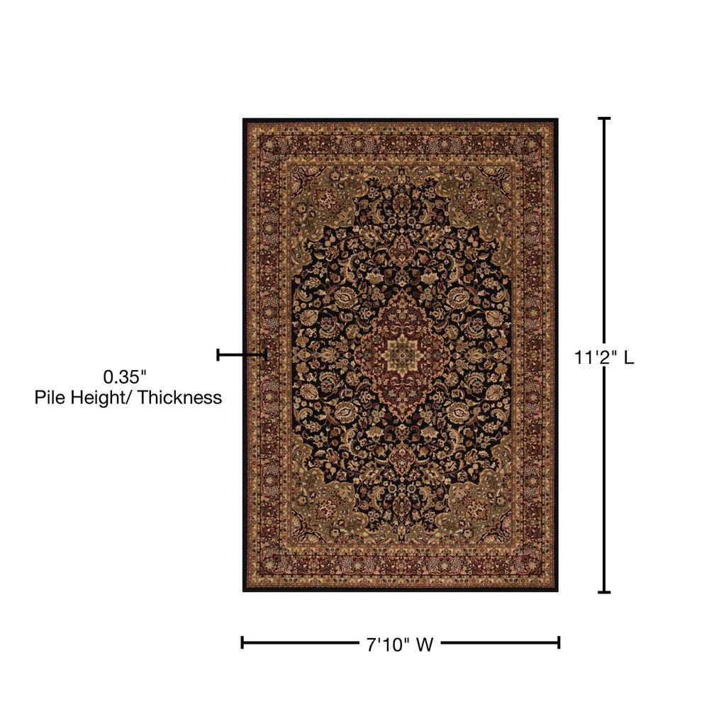 Elegant Medallion Black Synthetic 8' x 10' Area Rug