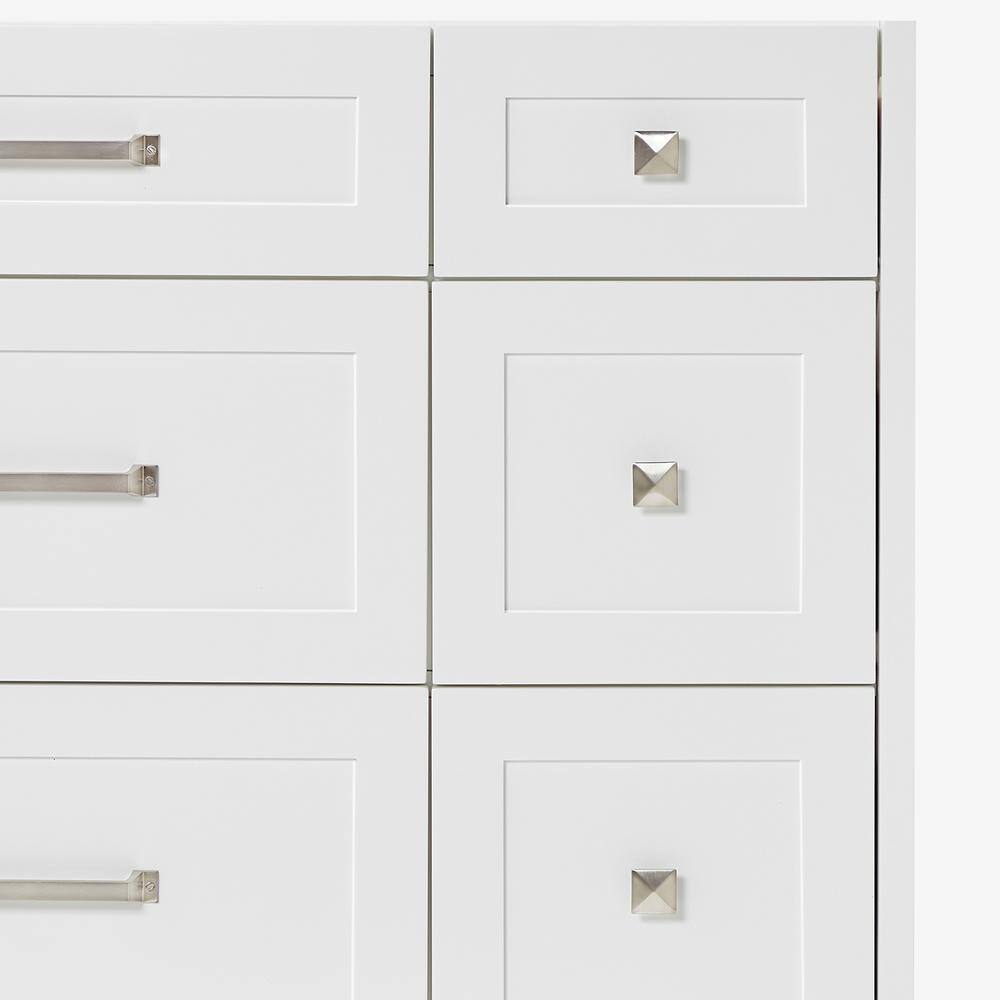 White Freestanding Single Sink Bathroom Vanity with Marble Top
