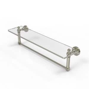 Waverly Place Collection 22 in. Glass Vanity Shelf with Integrated Towel Bar in Polished Nickel