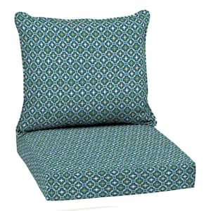 22 in. x 24 in. 2-Piece Deep Seating Outdoor Lounge Chair Cushion in Sapphire Alana Tile