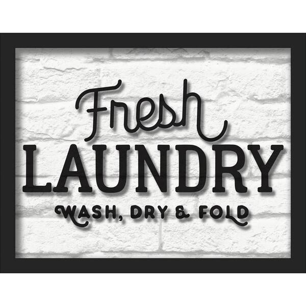 Linden Ave 14 in. x 11 in. “Fresh Laundry” Shadowbox Wall Art