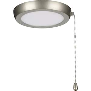 AirPro 7 in. Painted Nickel Integrated LED Edgelit Ceiling Fan Light Kit with White Opal Shade