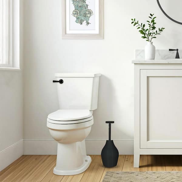 Korky Beehive Max Hideaway Toilet Plunger and Holder, Black 97-4B